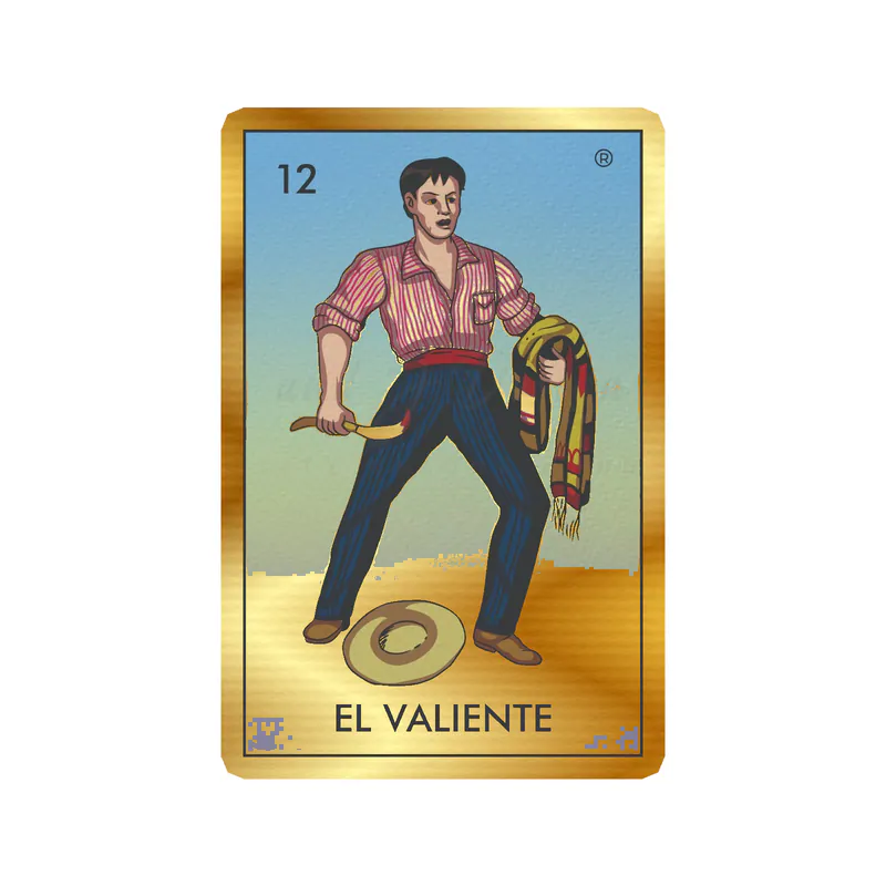 Loteria – El Valiente – Gold Chrome Vinyl Decal – Custom Size