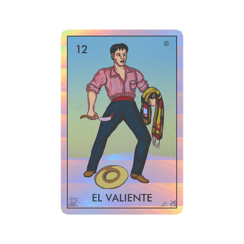 Loteria – El Valiente – Holographic Vinyl Decal – Custom Size
