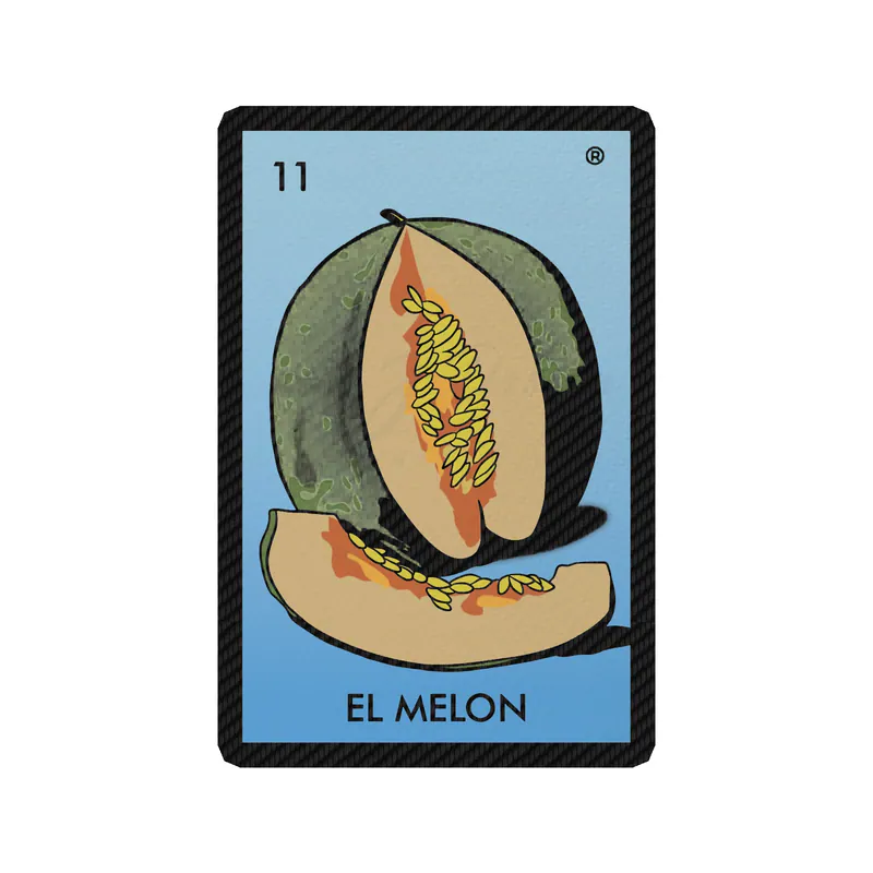 Loteria - El Melon - Carbon Fiber Vinyl Decal - Custom Size