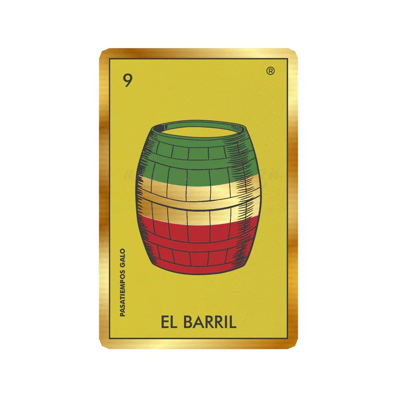 Loteria – El Barril – Gold Chrome Vinyl Decal – Custom Size