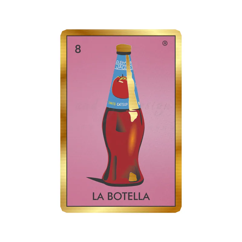Loteria – La Botella – Gold Chrome Vinyl Decal – Custom Size