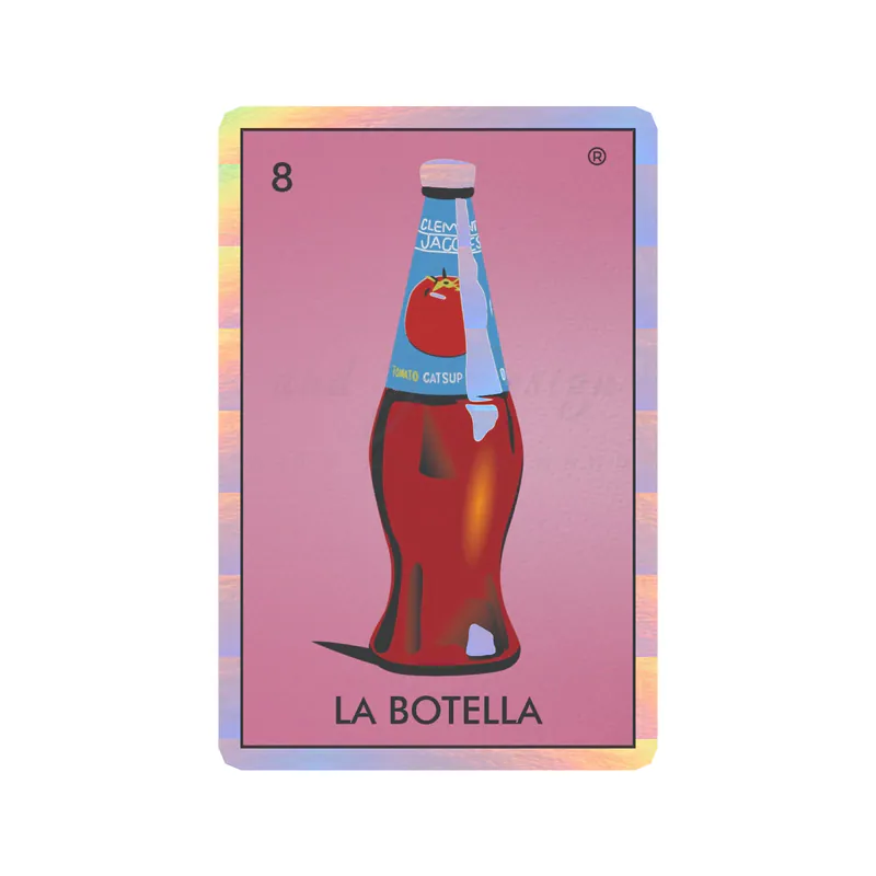 Loteria – La Botella – Holographic Vinyl Decal – Custom Size