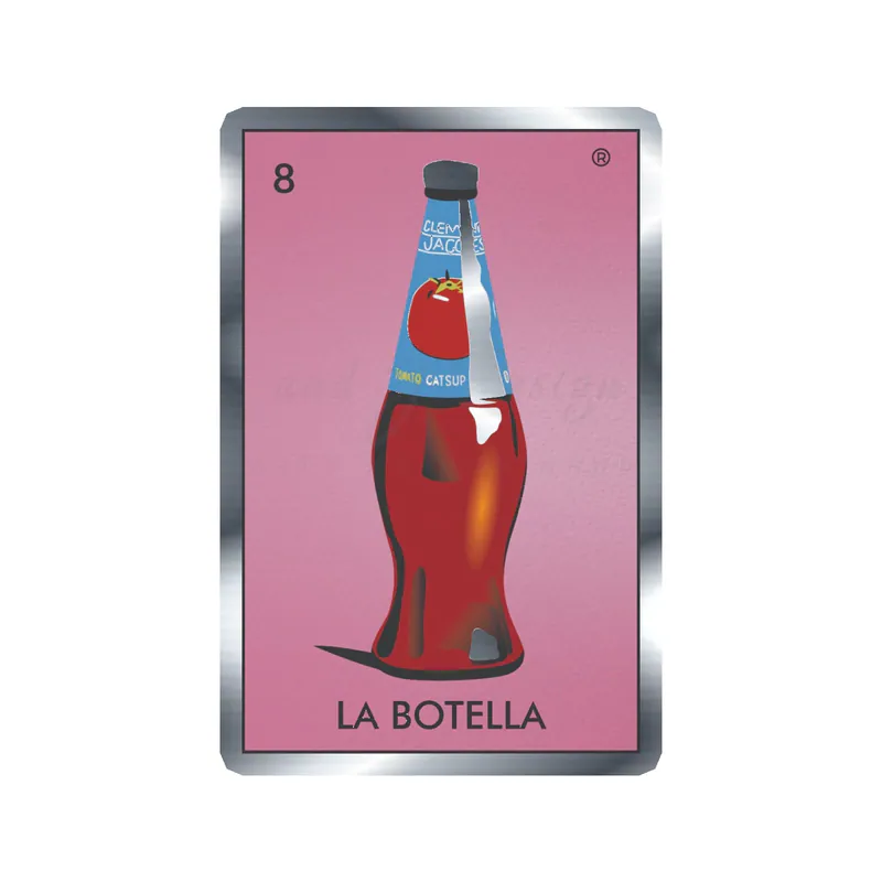 Loteria – La Botella – Silver Chrome Vinyl Decal – Custom Size