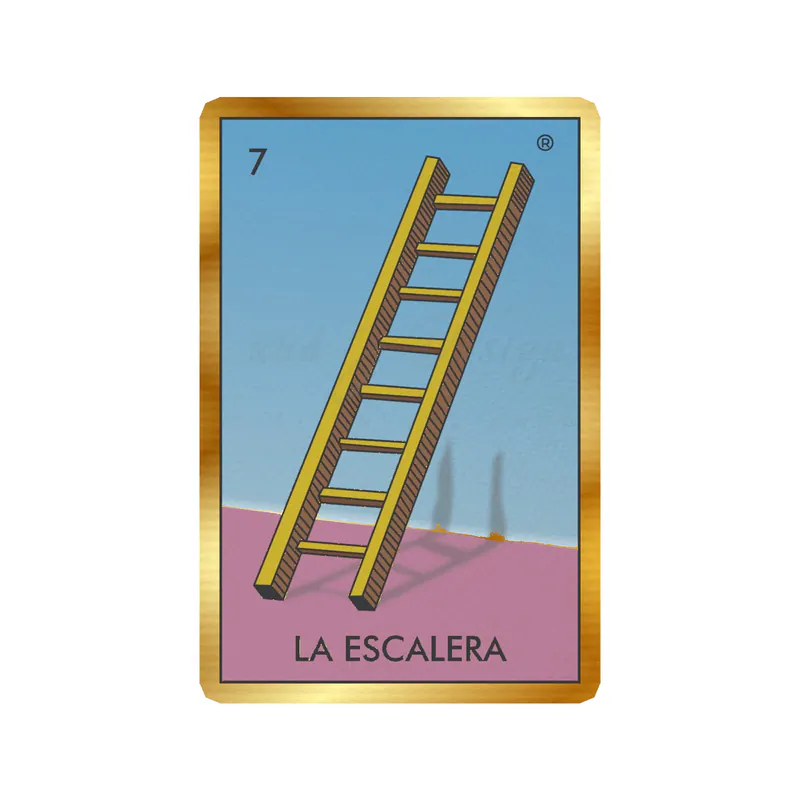 Loteria – La Escalera – Gold Chrome Vinyl Decal – Custom Size