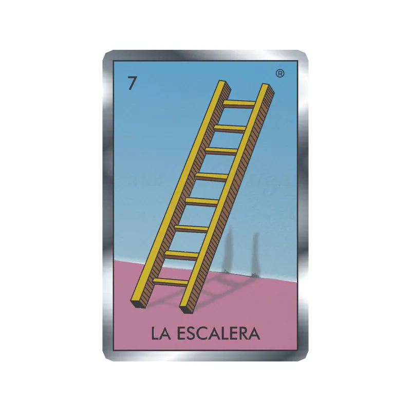 Loteria – La Escalera – Silver Chrome Vinyl Decal – Custom Size