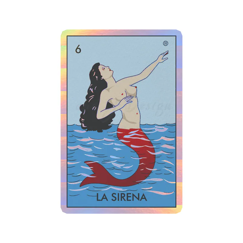 Loteria – La Sirena – Holographic Vinyl Decal – Custom Size