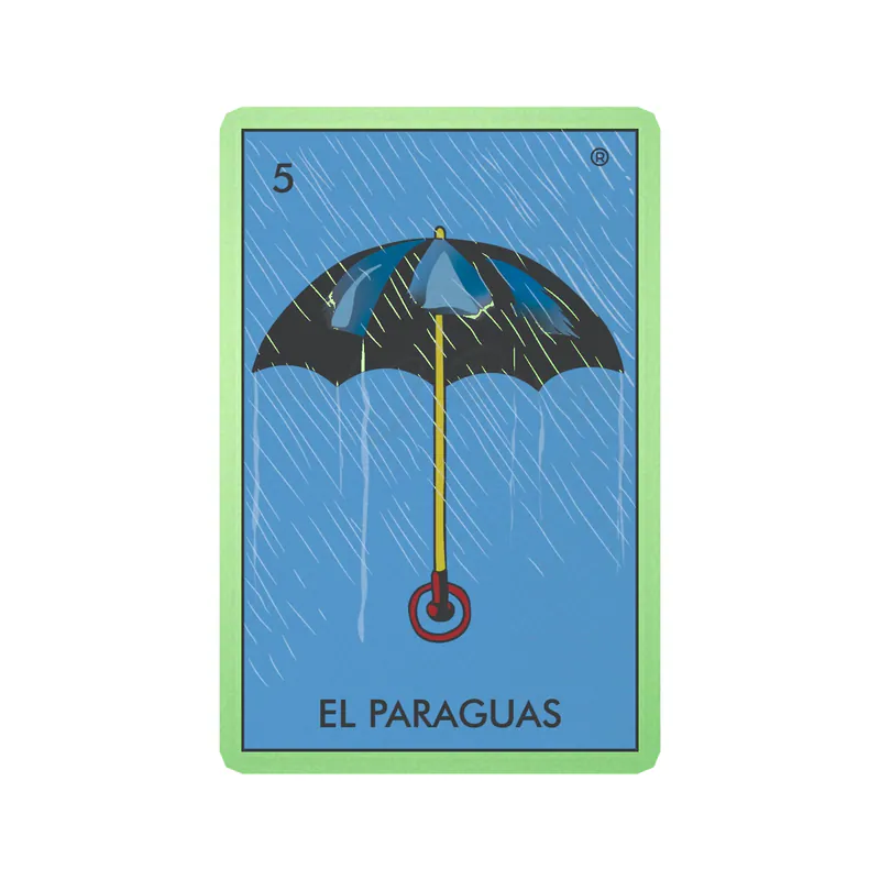 Loteria – El Paraguas – Glow in the Dark Vinyl Decal – Custom Size