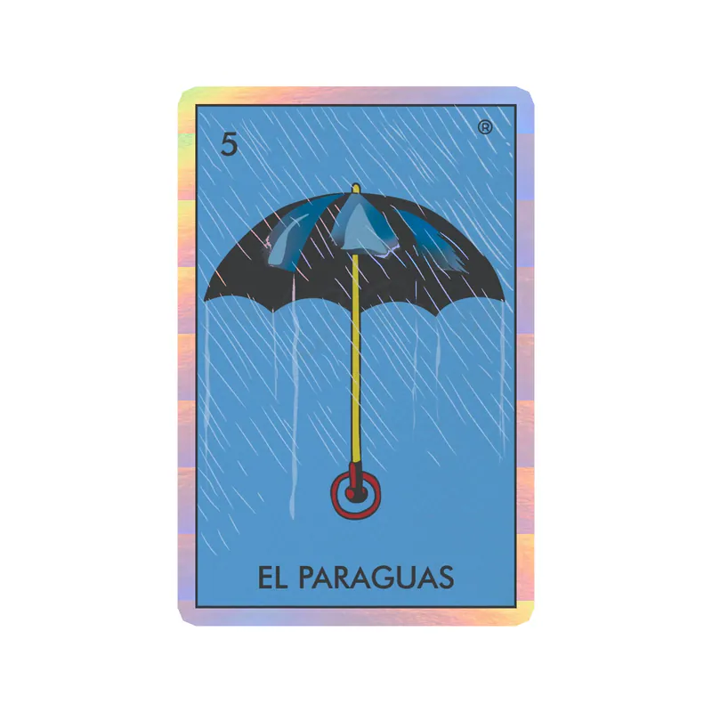 Loteria – El Paraguas – Holographic Vinyl Decal – Custom Size