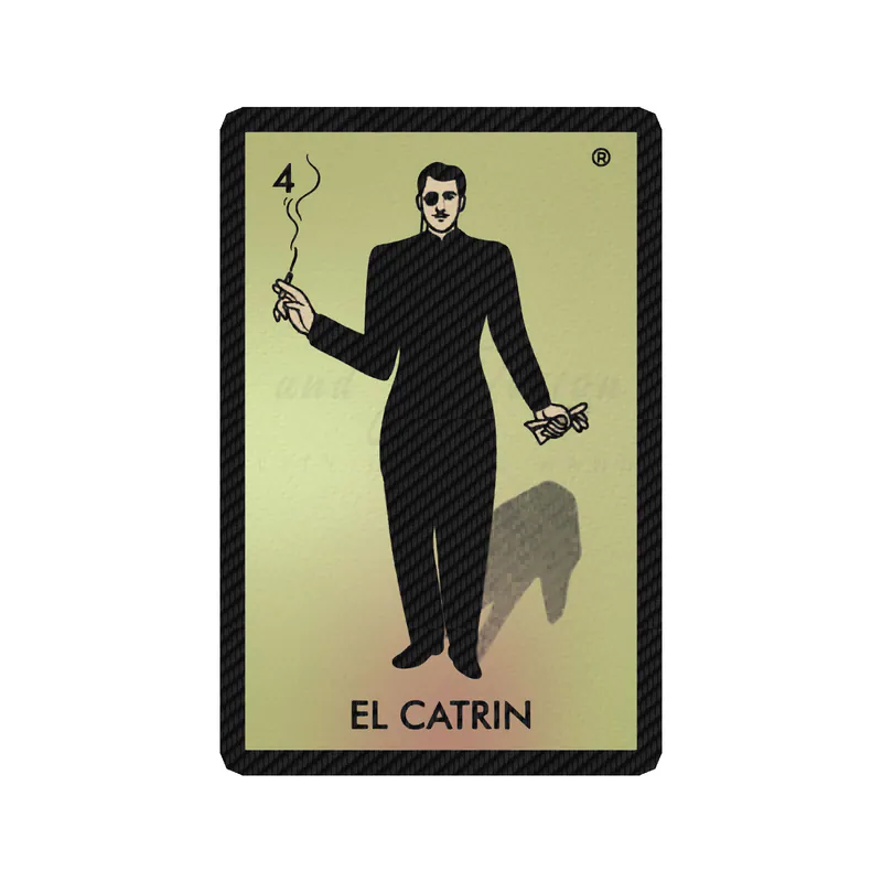 Loteria - El Catrin - Carbon Fiber Vinyl Decal - Custom Size