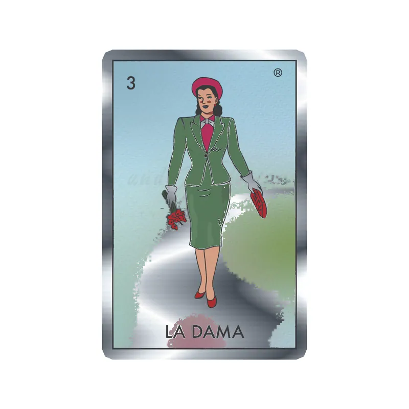 Loteria - La Dama- Silver Chrome Vinyl Decal - Custom Size