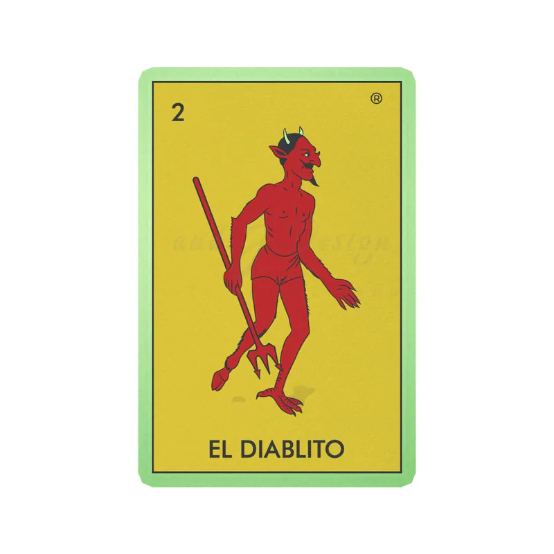 Loteria - El Diablito - Glow in the Dark Vinyl Decal - Custom Size