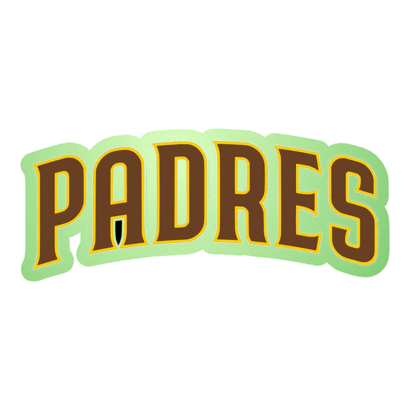 San Diego Padres - Light Brown Padres - Glow in the Dark Vinyl Sticker - Custom Size