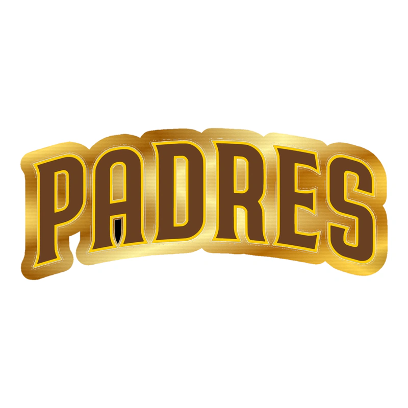 San Diego Padres - Light Brown Padres - Gold Chrome Vinyl Sticker - Custom Size