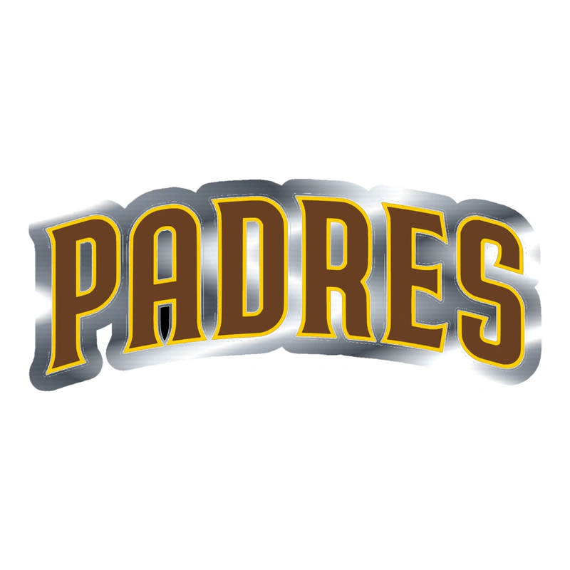 San Diego Padres - Light Brown Padres - Silver Chrome Vinyl Sticker - Custom Size