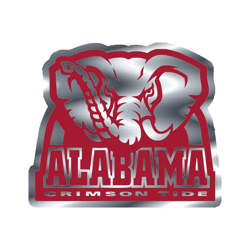 Alabama Crimson Tide - Image 14 - Silver Chrome Vinyl Decal - Custom Size