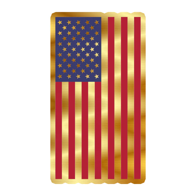American Flag Gold Chrome Vinyl Decal - custom size