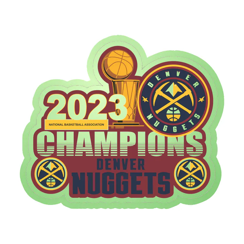Denver Nuggets - 2023 Champions - Image 2 - Glow in the Dark Vinyl Sticker - Custom Size
