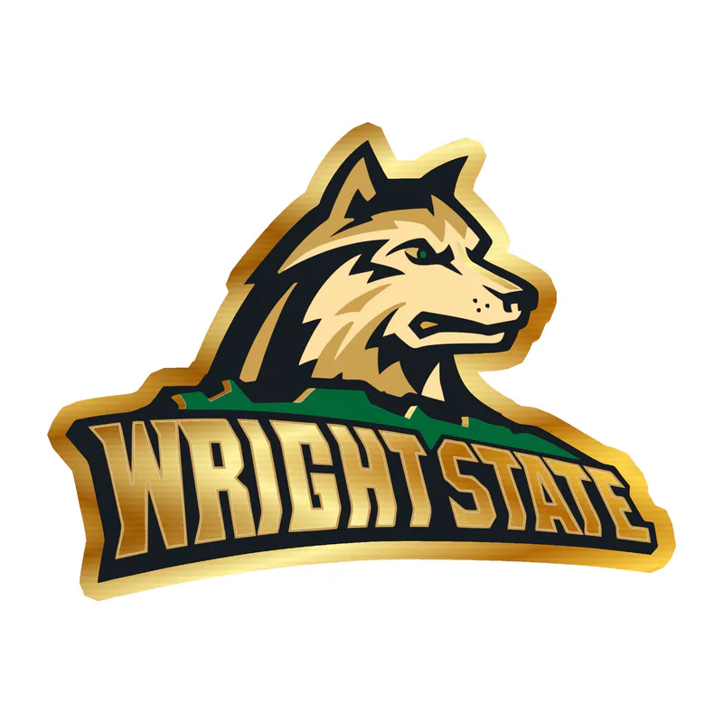 WSU Raiders - Wolf With Name - Gold Chrome Vinyl Decal - Custom Size