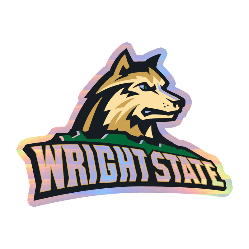 WSU Raiders - Wolf With Name - Holographic Vinyl Decal - Custom Size