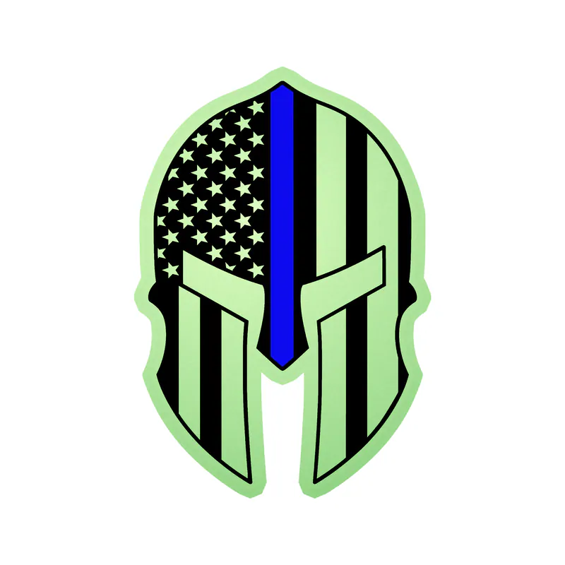 Blue Line American Flag - Glow in the Dark Vinyl Decal - custom size