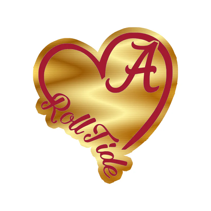 Alabama Crimson Tide - Image 11 - Gold Chrome Vinyl Decal - Custom Size