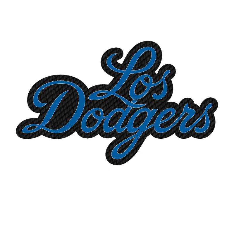 Los Angeles Dodgers - Cursive Los Dodgers - Carbon Fiber Vinyl Sticker - Custom Size