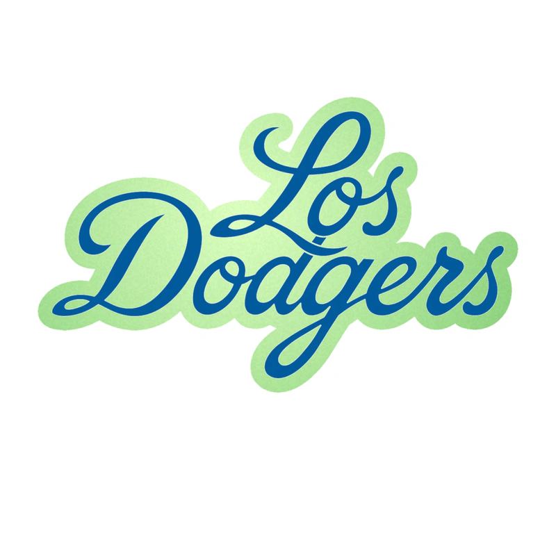 Los Angeles Dodgers - Cursive Los Dodgers - Glow in the Dark Vinyl Sticker - Custom Size
