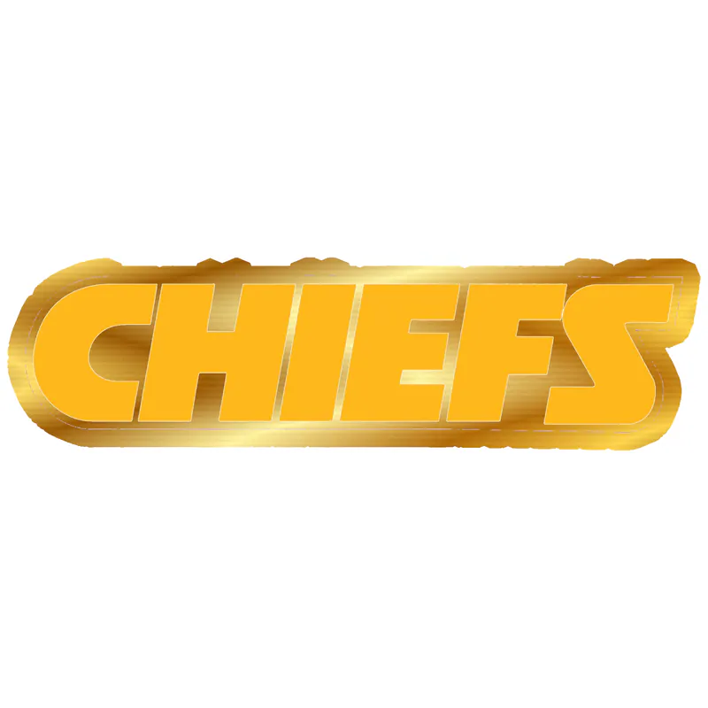 Kansas City Chiefs - Yellow Chiefs - Gold Chrome Vinyl Sticker – Custom Size