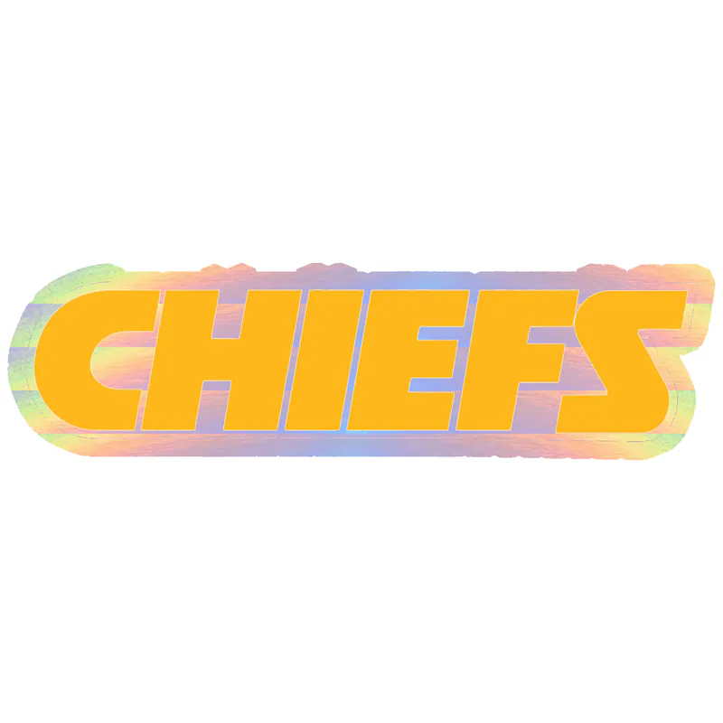 Kansas City Chiefs - Yellow Chiefs - Holographic Vinyl Sticker – Custom Size