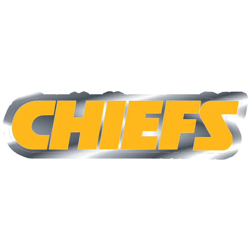 Kansas City Chiefs - Yellow Chiefs - Silver Chrome Vinyl Sticker – Custom Size