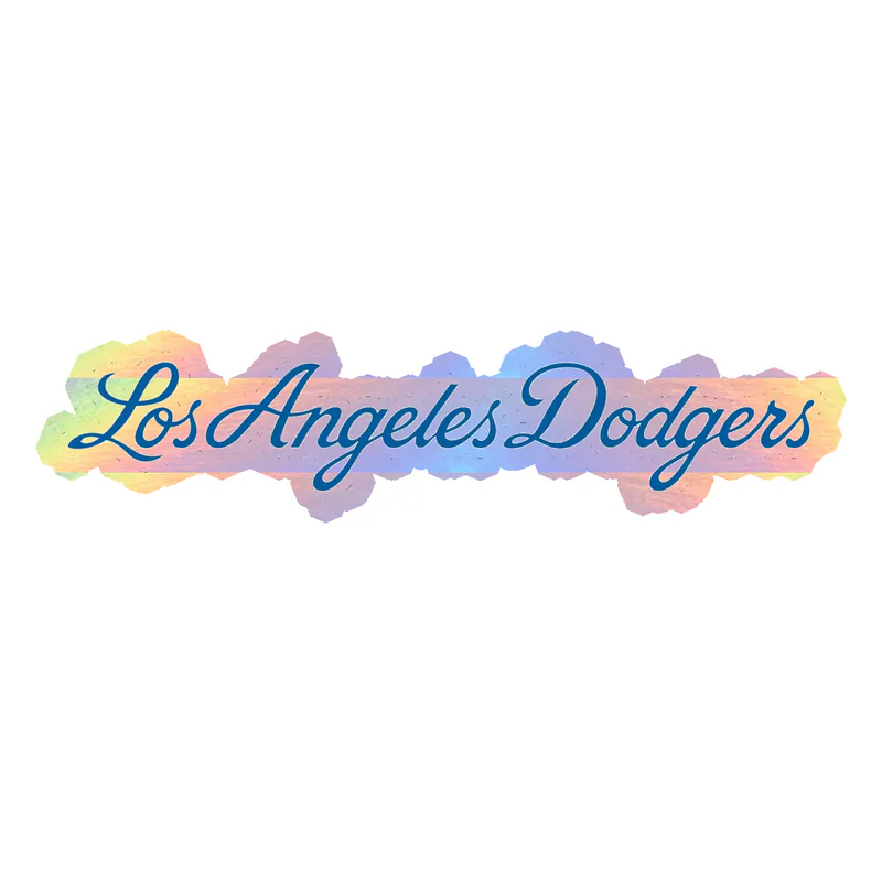 Los Angeles Dodgers - Cursive Name - Holographic Vinyl Sticker - Custom Size