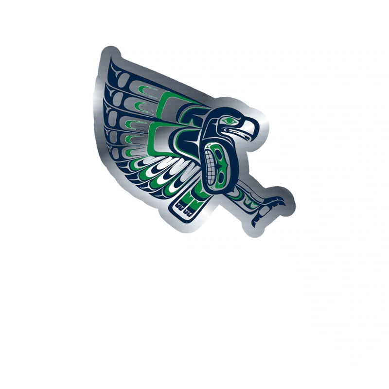 Seattle Seahawks - Image 18 - Silver Chrome Vinyl Sticker - Custom Size