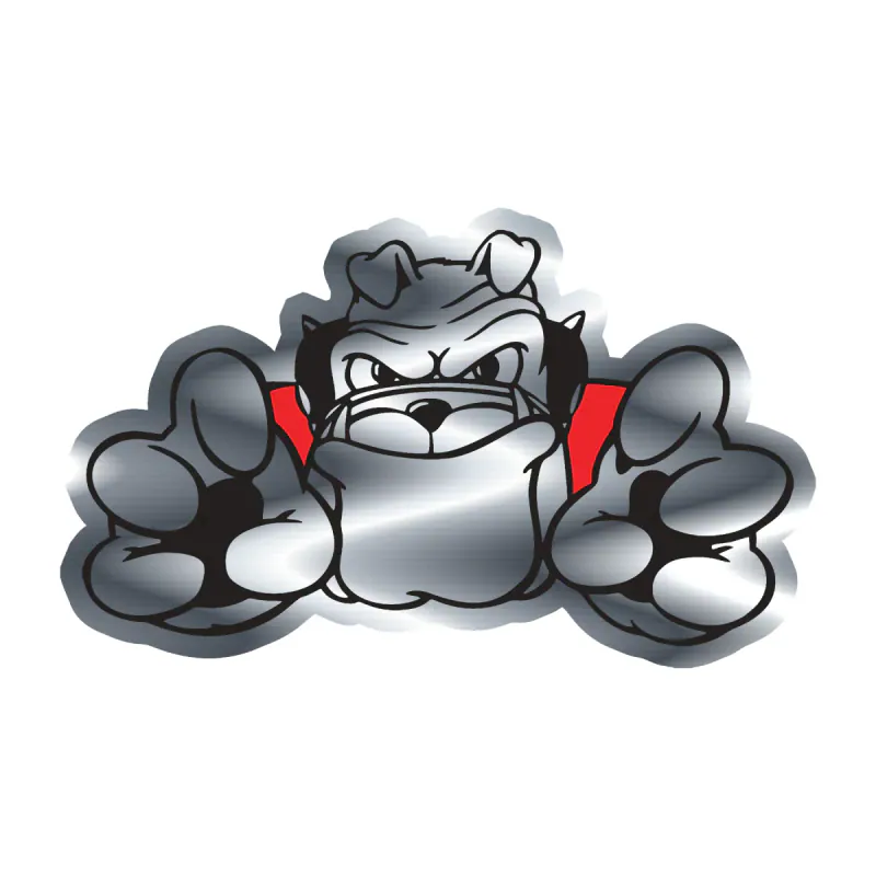 Georgia Bulldogs - Bulldog - Silver Chrome Vinyl Decal - Custom Size