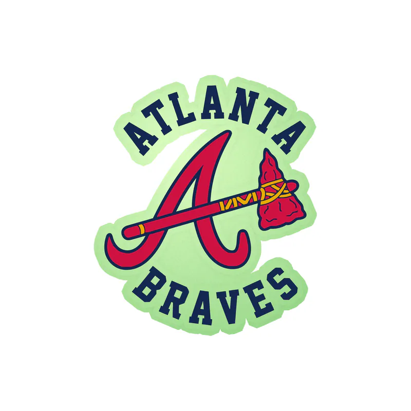 Atlanta Braves - Name With A Hatchet - Glow in the Dark Vinyl Sticker - Custom Size