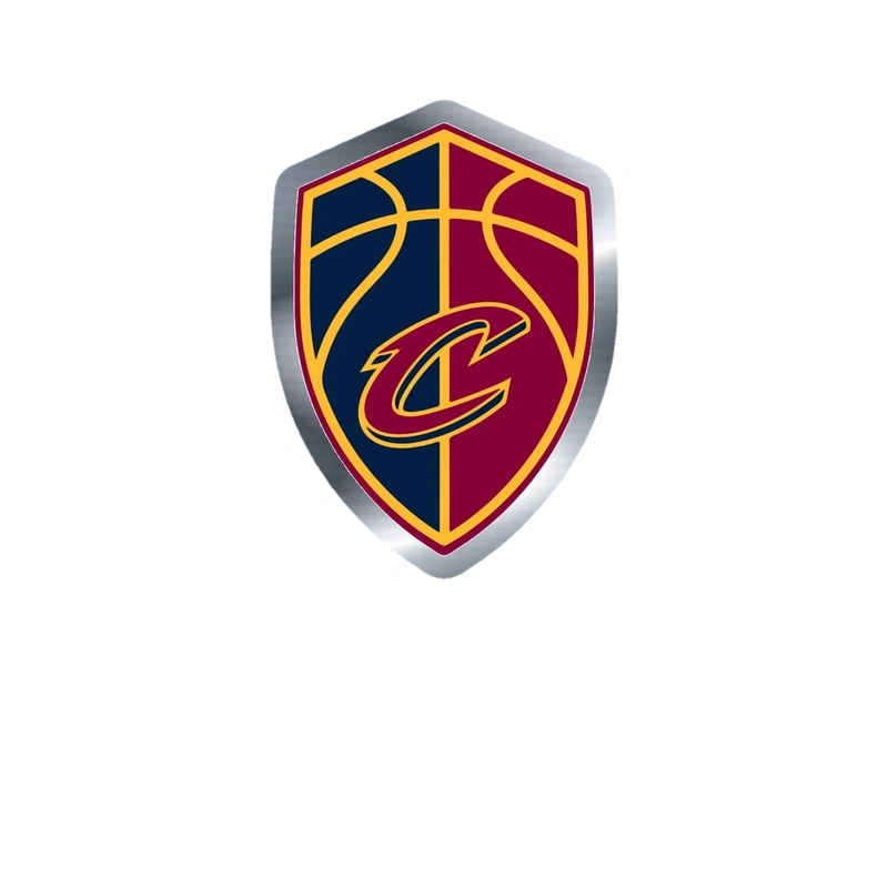 Cleveland Cavaliers - Shield With C In Middle - Silver Chrome Vinyl Sticker - Custom Size