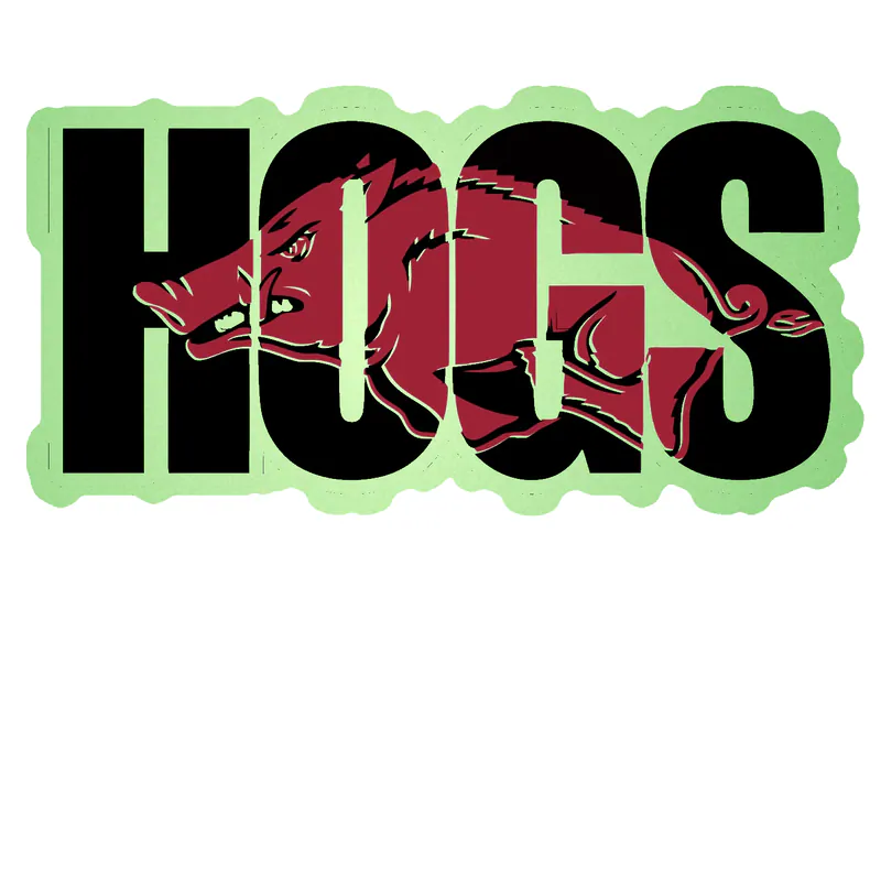 Arkansas Razorbacks - Image 17 - Glow in the Dark Vinyl Decal - Custom Size
