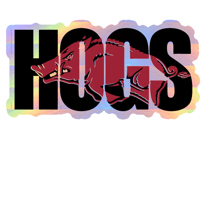 Arkansas Razorbacks - Image 17 - Holographic Vinyl Decal - Custom Size