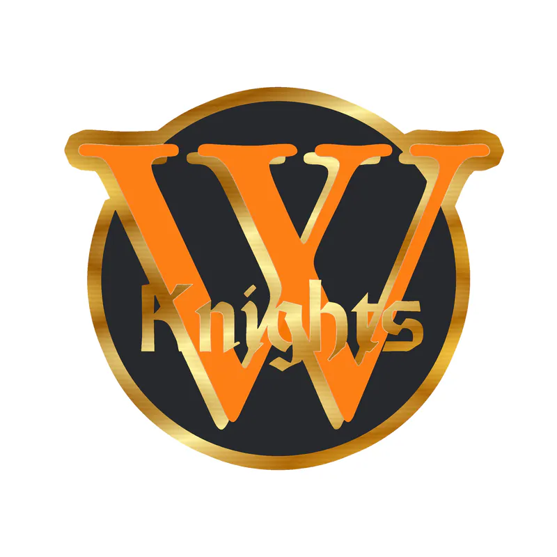 Wartburg College Knights - Image 1 - Gold Chrome Vinyl Decal - Custom Size
