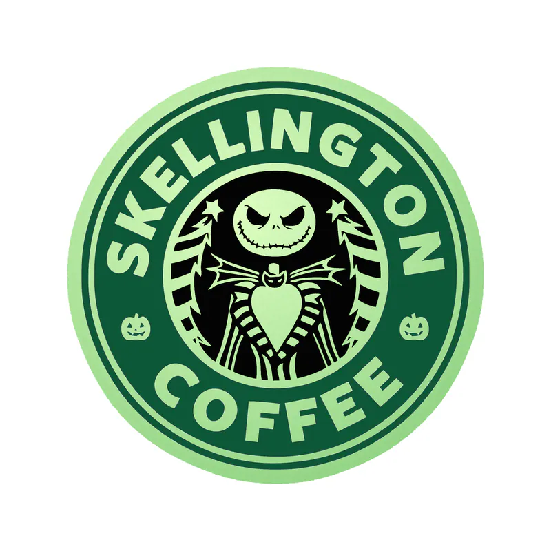 Nightmare Before Christmas Skellington Coffee Glow in the Dark Vinyl Sticker - Custom Size