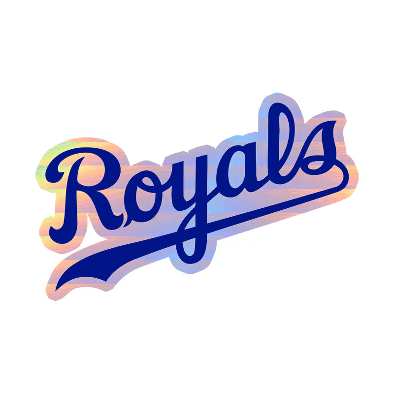 Kansas City Royals - Cursive Royals - Holographic Vinyl Sticker - Custom Size