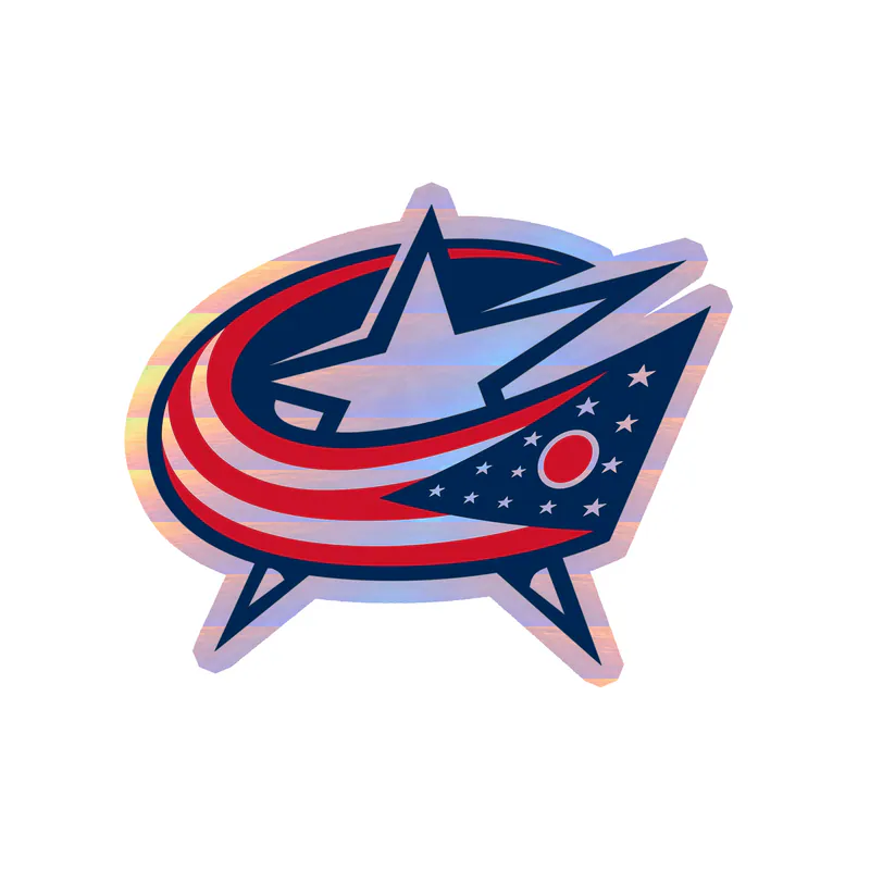 Columbus Blue Jackets - Star - Holographic Vinyl Sticker - Custom Size