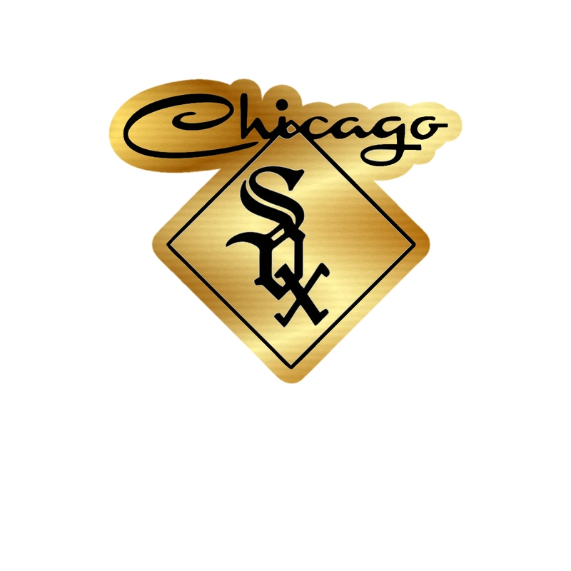 Chicago White Sox - Plate - Gold Chrome Vinyl Sticker - Custom Size
