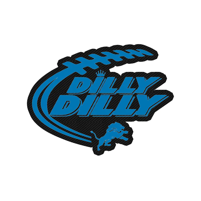 Detroit Lions - Dilly Dilly - Carbon Fiber Vinyl Sticker - Custom Size