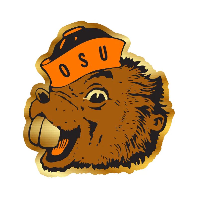 Oregon State Beavers - Image 3 - Gold Chrome Vinyl Decal - Custom Size