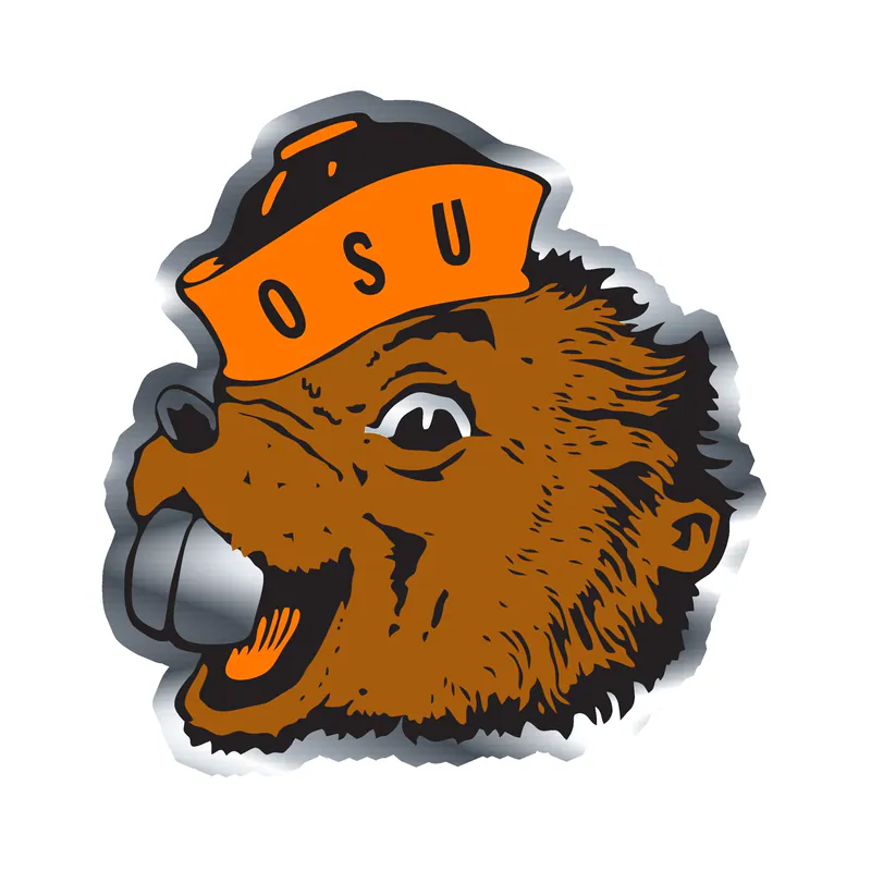 Oregon State Beavers - Image 3 - Silver Chrome Vinyl Decal - Custom Size