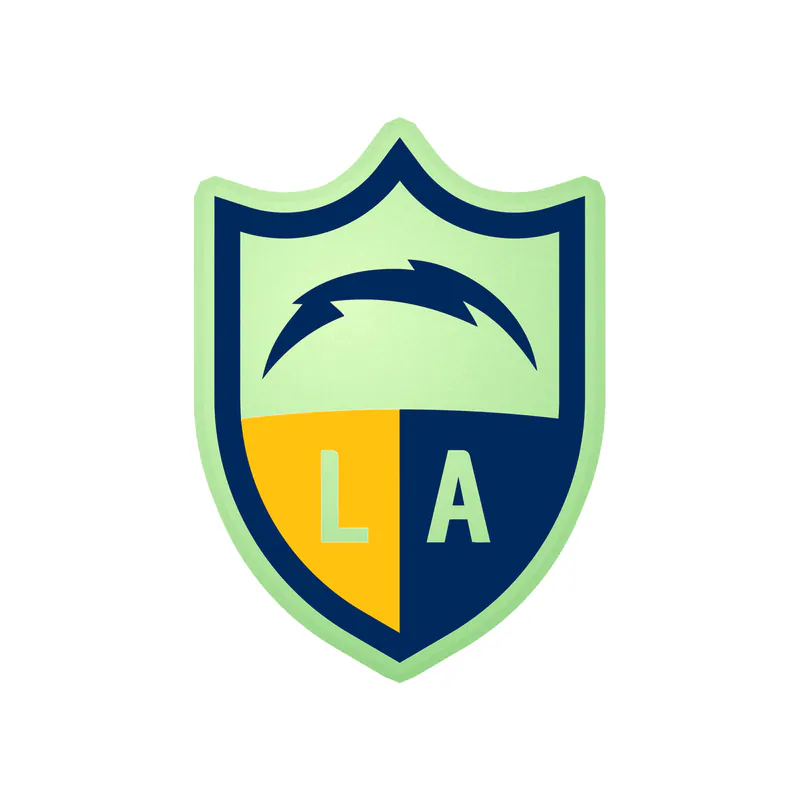 Los Angeles Chargers - Shield - Glow in the Dark Vinyl Sticker - Custom Size