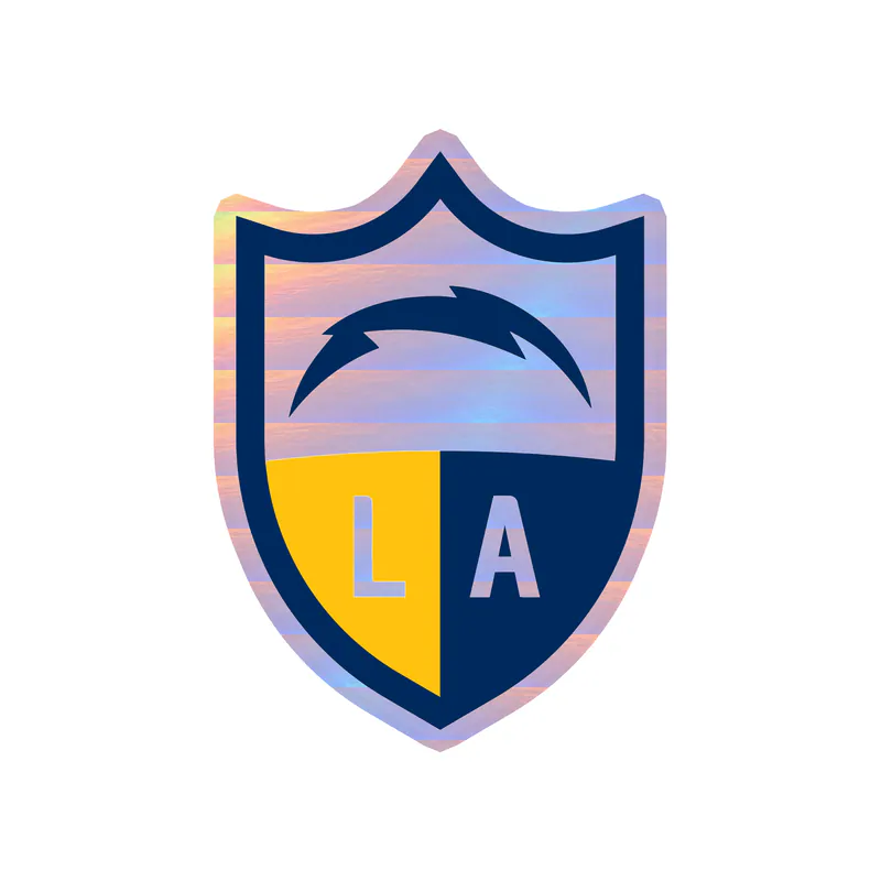 Los Angeles Chargers - Shield - Holographic Vinyl Sticker - Custom Size