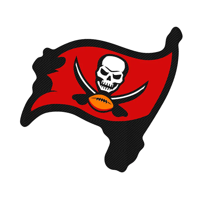 Tampa Bay Buccaneers - Light Flag - Carbon Fiber Vinyl Sticker - Custom Size
