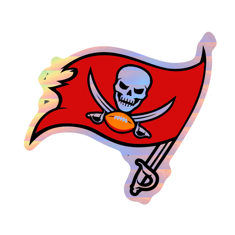 Tampa Bay Buccaneers - Light Flag - Holographic Vinyl Sticker - Custom Size