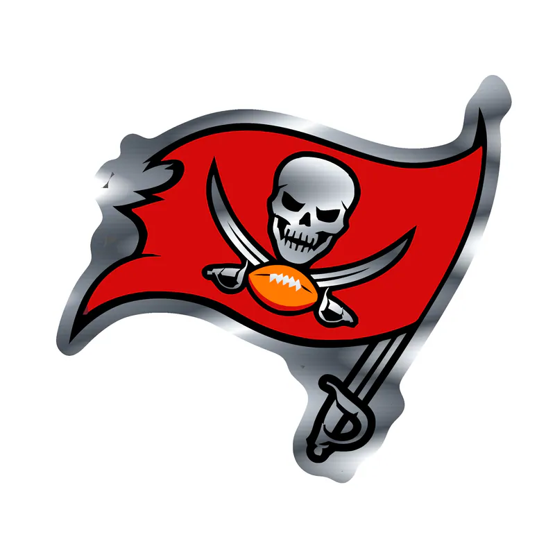 Tampa Bay Buccaneers - Light Flag - Silver Chrome Vinyl Sticker - Custom Size